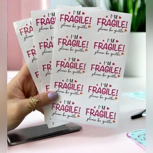 NEW Small Business “I’m Fragile Please Be Gentle” Miniature Stickers 100 pieces